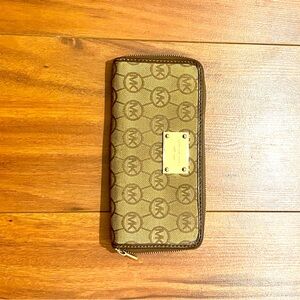 Michael Kors Tan and Gold Logo Wallet